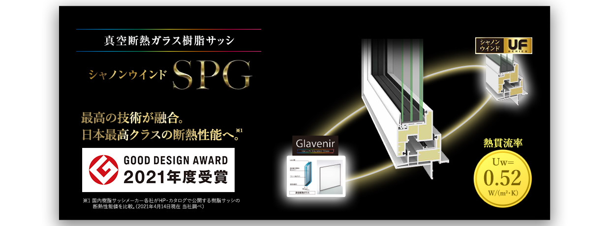 日本最高クラスの断熱性能シャノンウインドSPG